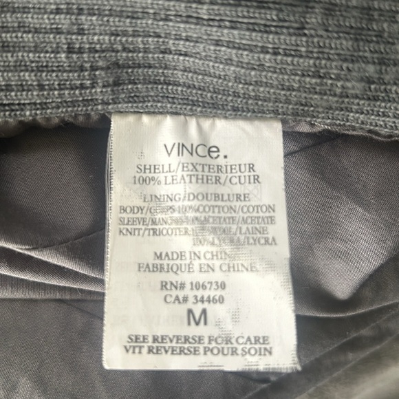 VINCE Leather Biker Jacket Size M - Picture 4 of 4